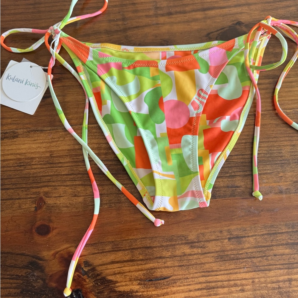 NWT Kulani Kinis Multicolor Geometric Bikini Bottom